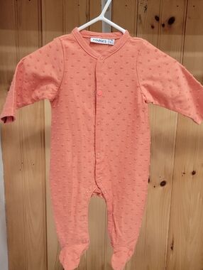 Noukie's Coral Snap-Front Footed One-Piece